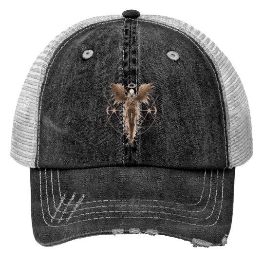 Angel Skeleton Geometric Witchcraft Ethereal Gothi Trucker Hats