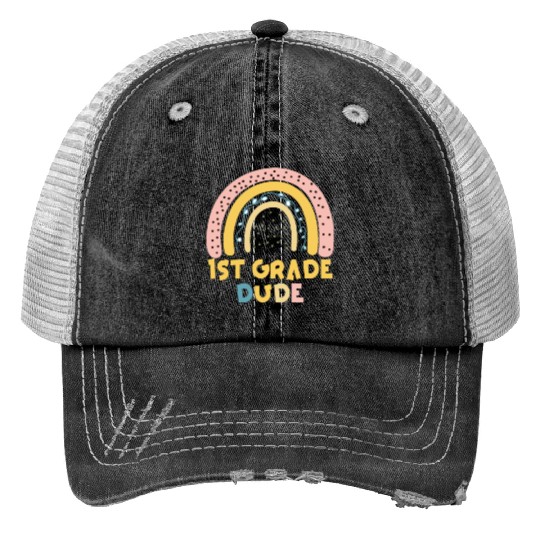 Kindergarten Teacher Funny Student 1st Graduation Trucker Hats