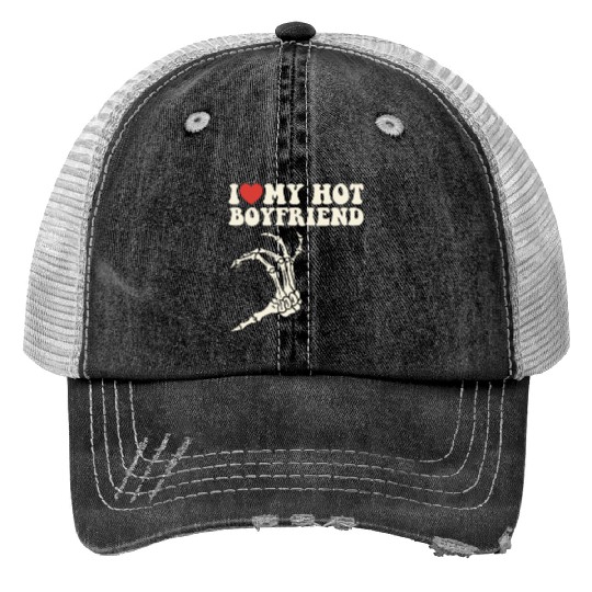 I Love My Girlfriend Boyfriend For Him Love Trucker Hats