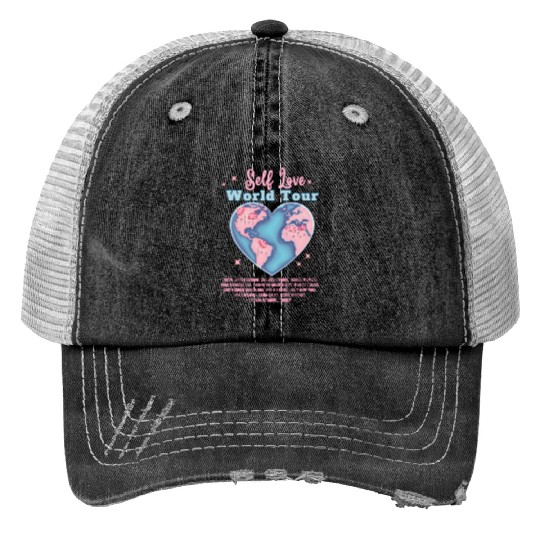 Self Love Club World Tour Retro Positive Aesthetic Trucker Hats