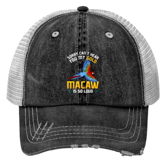 Blue Macaw Gold Macaw Ornithologist Enthusiast Trucker Hats