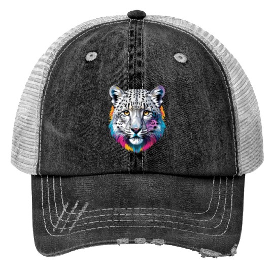 Snow Leopard Trucker Hats