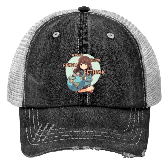 Recycle Reuse Renew Rethink Trucker Hats