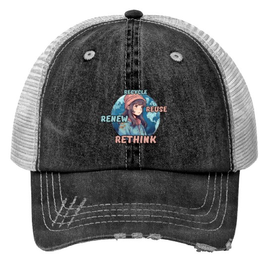 Recycle Reuse Renew Rethink Trucker Hats