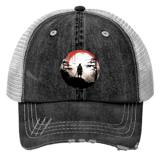 Samurai Sunset Trucker Hats