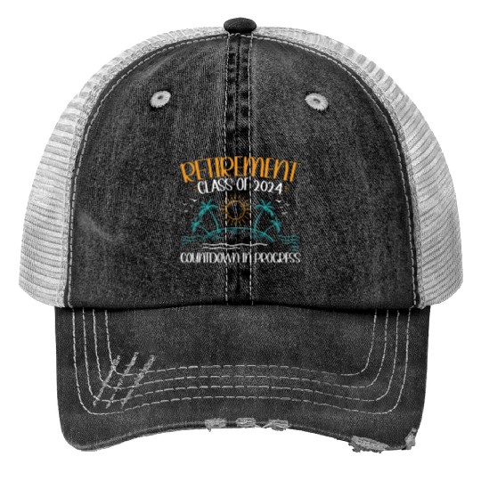2024 Retirement Countdown Beach Trucker Hats