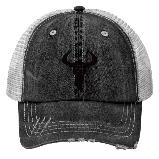 Wild yak skull with Tibetan inscriptions Trucker Hats