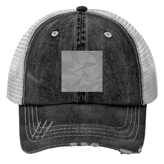 Grey silver low poly abstract background Trucker Hats