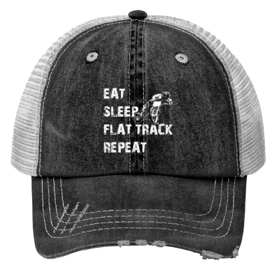 Funny Flat Track Motorcycle Racing Trucker Hats
