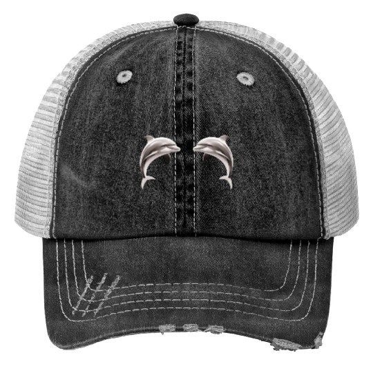 Two dolphins facing each other Trucker Hats