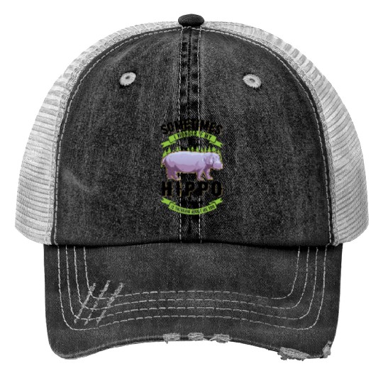 Hippo Gift Trucker Hats