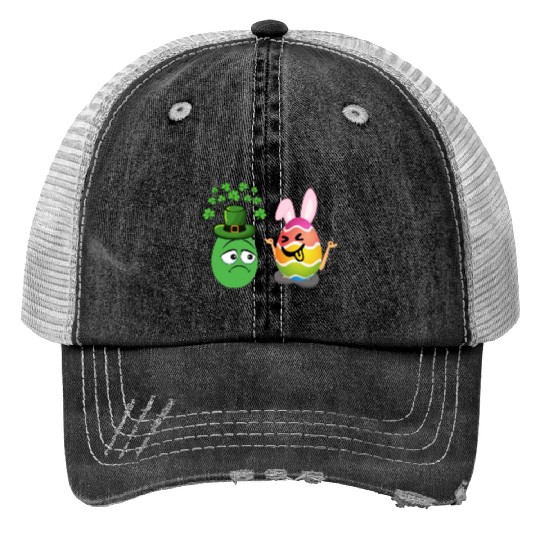 Easter Meets St. Patrick's A Festive Holiday Fusio Trucker Hats