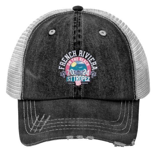 French Riviera St Tropez Beach Vacation 2024 Trucker Hats