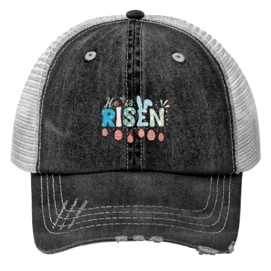 He Is Risen Easter Celebration Theme Trucker Hats