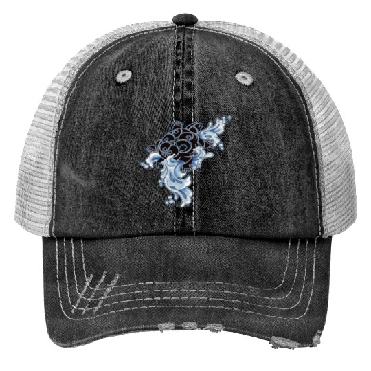 Tribal Turtle Riding Waves - Kids Trucker Hats Designs