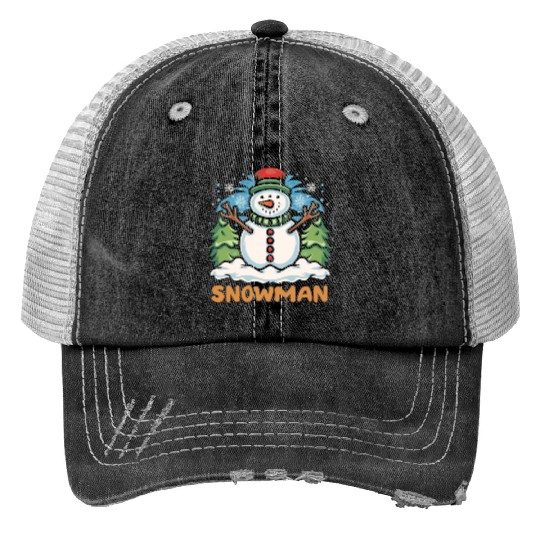 Snowman Trucker Hats design premium