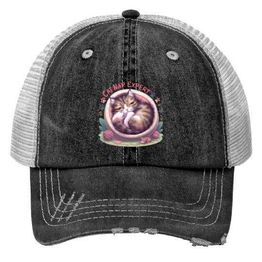 Cat Nap Expert - Funny Cat Outfit! Trucker Hats