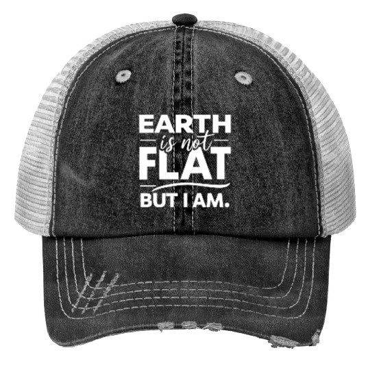 Flat Earth Satire Ironic Jokes Trucker Hats