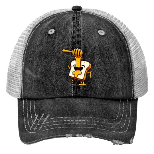 Toast with Honey Beekeeper Bee Honey Trucker Hats
