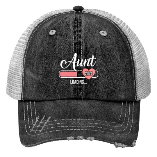 Aunt 2024 loading bar for soon to be auntie Trucker Hats