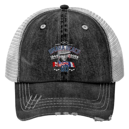 Omaha Beach D-DAY 80th Anniversary Heritage Trucker Hats