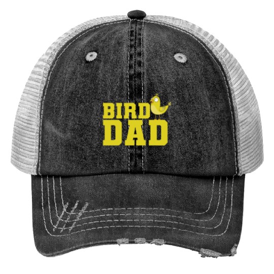 Bird Dad yellow Canary Bird Trucker Hats