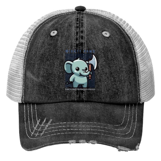 Born To Fight Elephant Trucker Hats