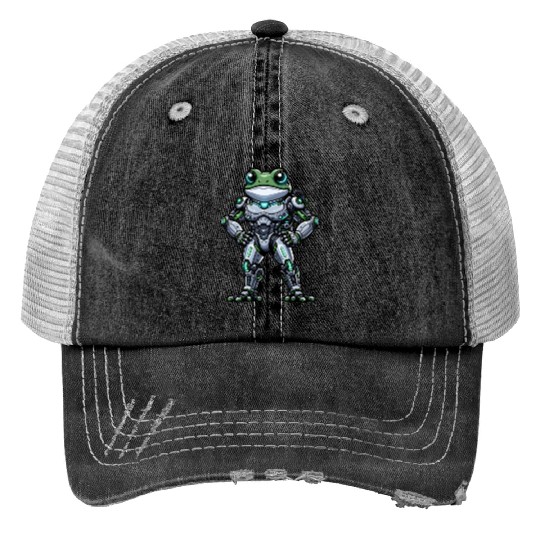 Robot Frog Dabbing Mech Cyborg Cool Trucker Hats
