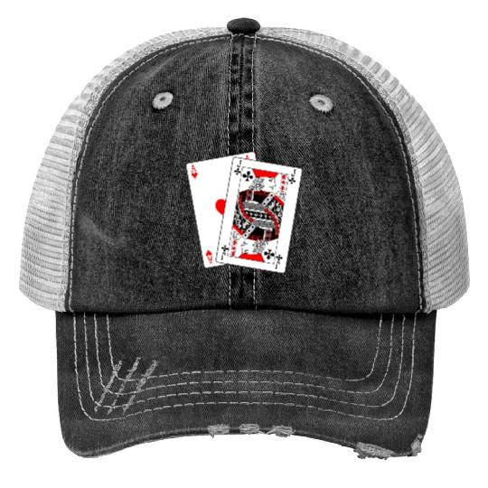 Two cards Blackjack Trucker Hats