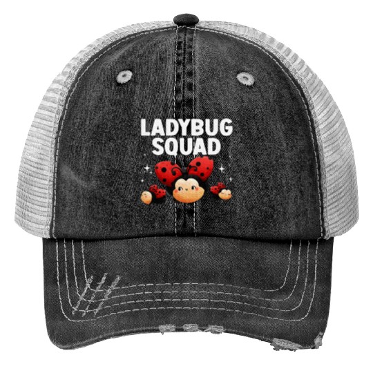 Cute Ladybug Squad Art Insect Ladybug Lover Trucker Hats
