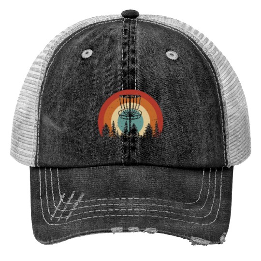 Mens Funny Disc Golf Dad Retro Fathers Day Trucker Hats