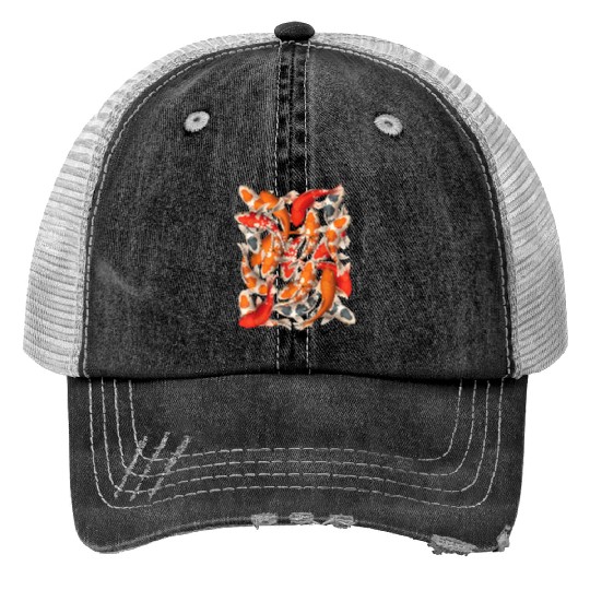 Japanese Asian Koi Fish Carp Nishikigoi Fish Art T Trucker Hats