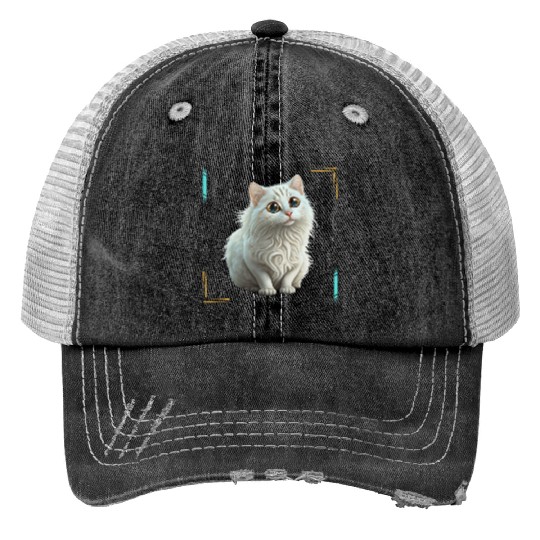Cute White Cat Trucker Hats