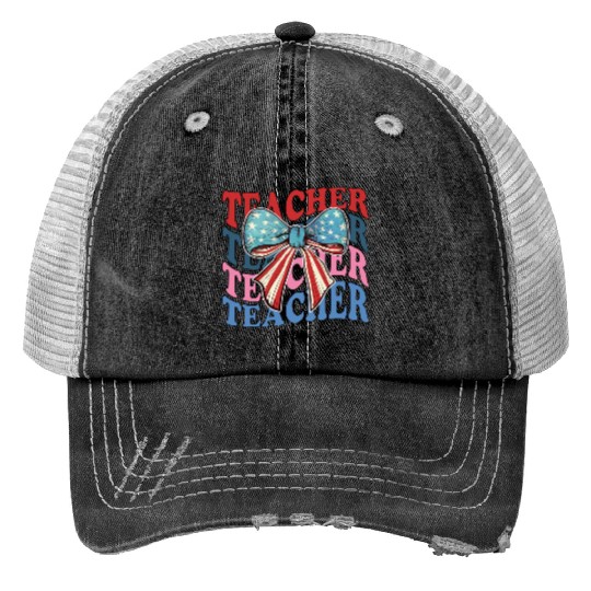 Teacher 4th Of July Trucker Hats