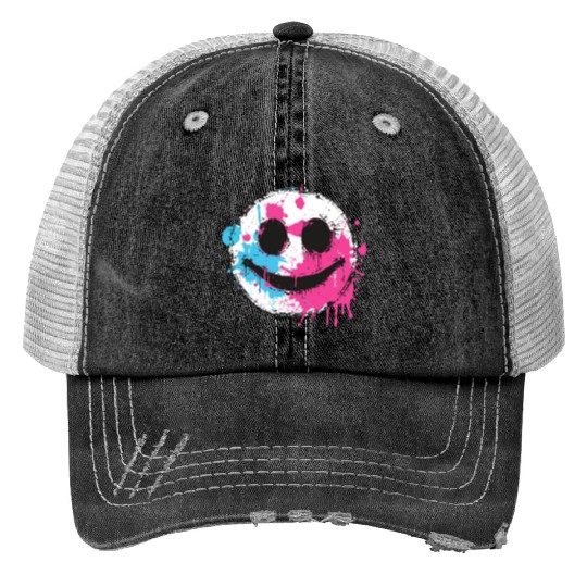 Graffiti Smiley Face - Urban Street Art Trucker Hats