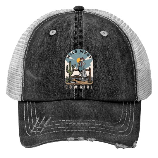 WILD WEST COW GIRL Classic Trucker Hats