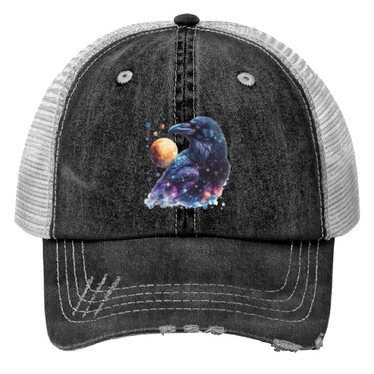 Celestial Raven Clipart Clipart, Crow Bird Witch Trucker Hats