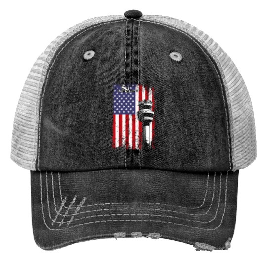 American Flag US, air traffic controller Trucker Hats