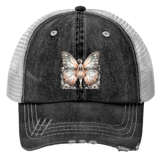 Fairy Butterfly "Graceful Fairy Butterfly" Trucker Hats