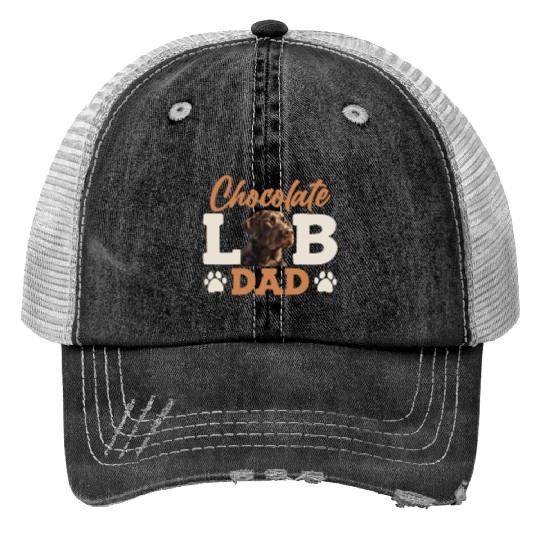 Labrador Owner CHOCOLATE LAB DAD Labrador Dog Trucker Hats