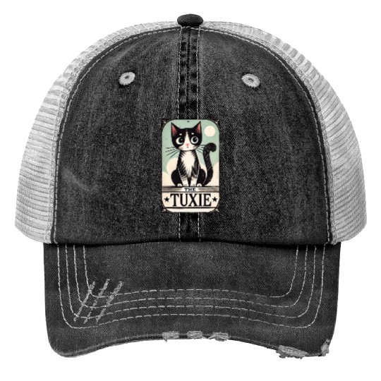 Tuxedo Cats Tarot Card Trucker Hats