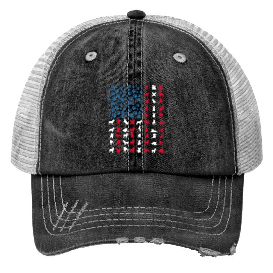 French Bulldog Patriotic Frenchie 4th of July USA Trucker Hats