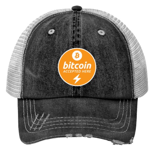 Bitcoin Accepted Here via Lightning Promo Trucker Hats