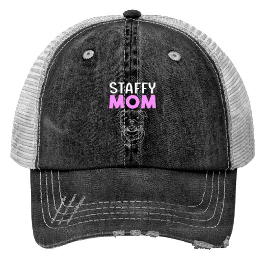 Staffordshire Bull Terrier Dog Mama Mothers Day Trucker Hats