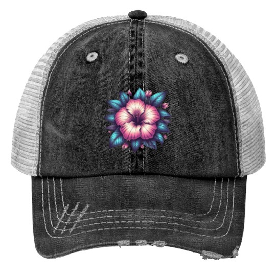 Blooming Beauty Hibiscus Trucker Hats