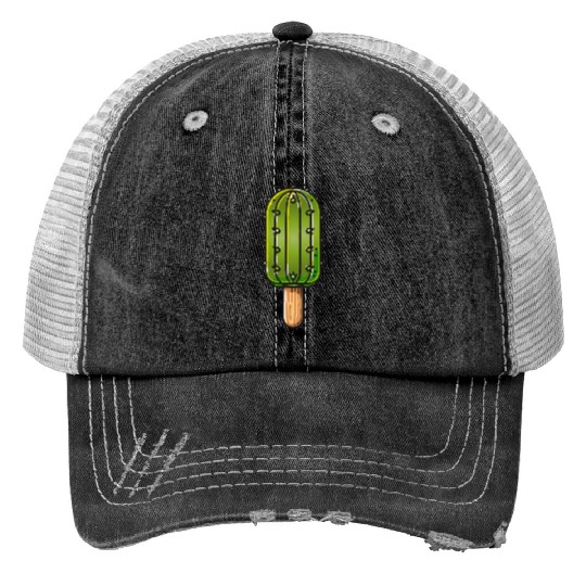 Funny cactus ice cream motif in comic style is fun Trucker Hats