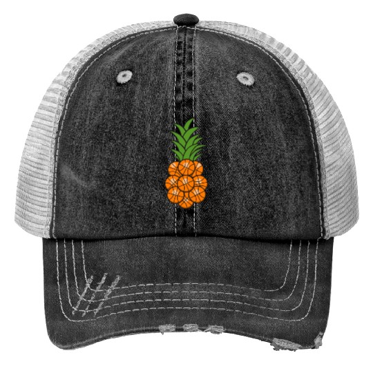 FUNNY PINEAPPLE BASKETBALL Trucker Hats