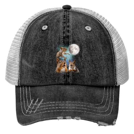 Funny Squirrel Moon Space! Nerd, Geed, Science Trucker Hats