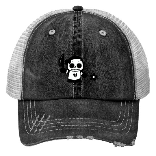 Halloween Girl with Flower and Knife Trucker Hats