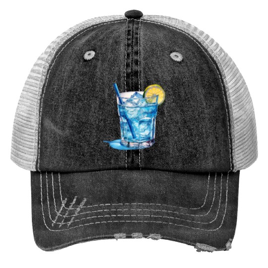 Blue Cocktail Trucker Hats